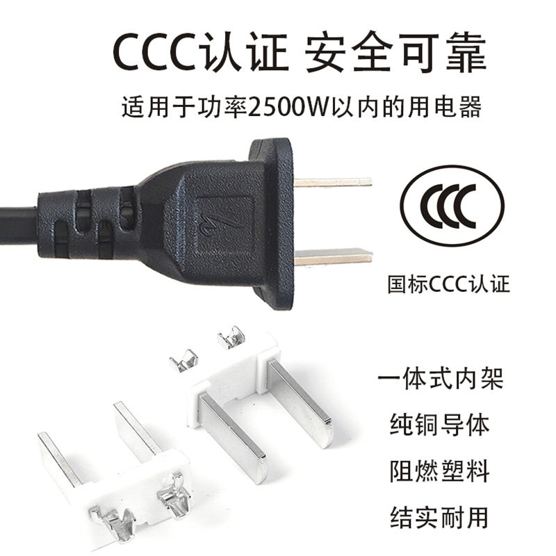 國標(biāo)兩芯雙頭電源線