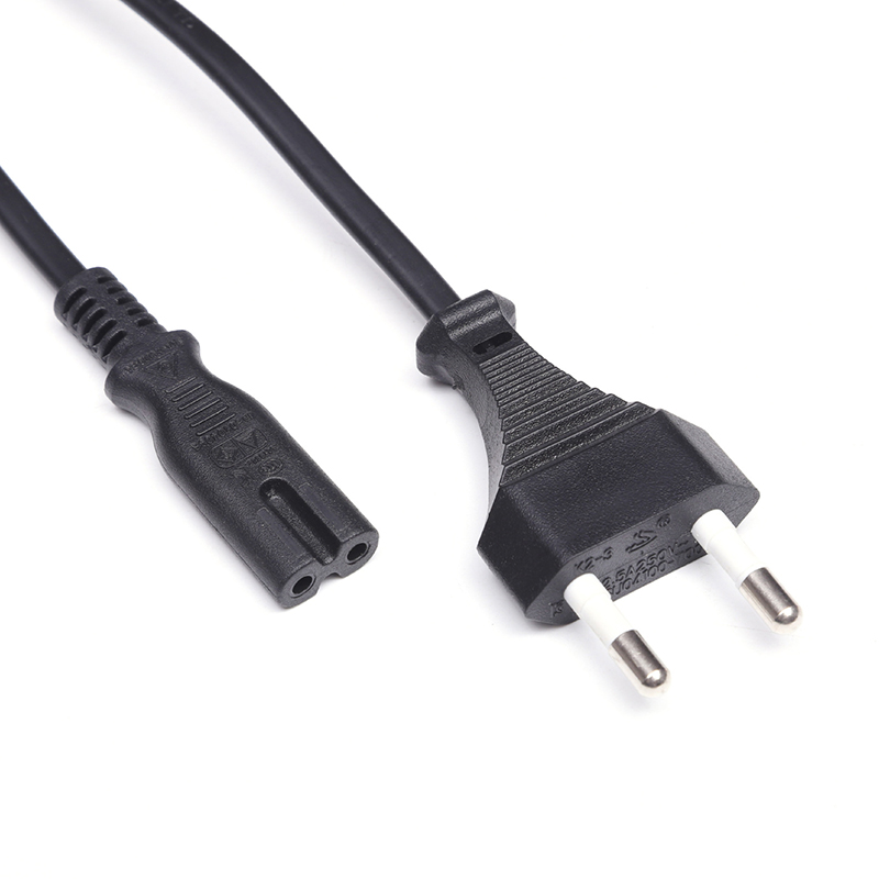 歐標兩芯扁頭8字尾電源線